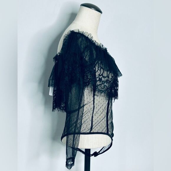 NEW Windsor Sheer Black Lace Bodysuit size Medium - Picture 5 of 16